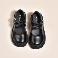 Girls Leather Shoes with Anti Slip Soft Sole Round Toe,Spring and Autumn PU Outdoor Kids Casual Leather Shoes Sandalias De Mujer 1