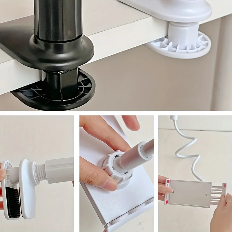 360 Degree Rotating Tablet Phone Holder Spiral Base, Suitable for Beds, Headboards, Desks, Long Arm Phone Tablet Holder