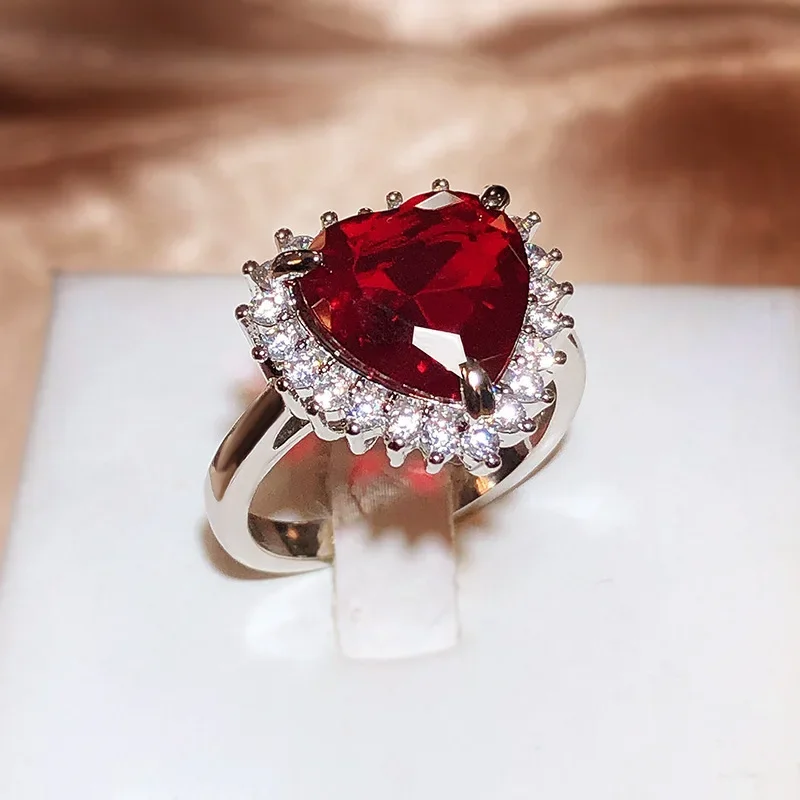 

S925 Sterling Silver Pure Ruby Ring for Women Fine Anillos De Silver 925 Jewelry Natural Red Ruby Gemstone Open Ring Box Females