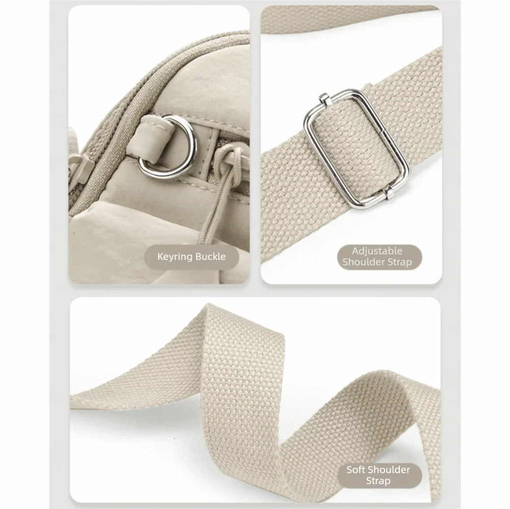 Modische Schultertasche mit langem Riemen, große Kapazität, wasserdichte Umhängetasche, Nylon, mehrschichtige Crossbody-Tasche, Arbeitstasche – Detail 4
