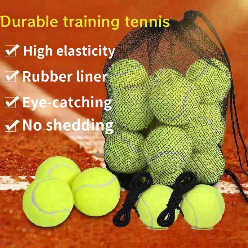 Tennis Balls with Mesh Carry Bag High Elasticity Pet Dog Playing Balls Outdoor Training Sports Competition 3/6/12pcs tennis balls