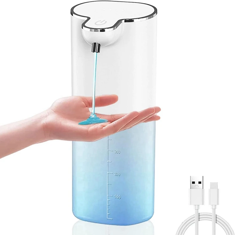 

Автоматический дозатор жидкого мыла, настенный дозатор мыла 13,5 унции/400 мл, перезаряжаемый через USB, Бесконтактное мыло для рук и посуды