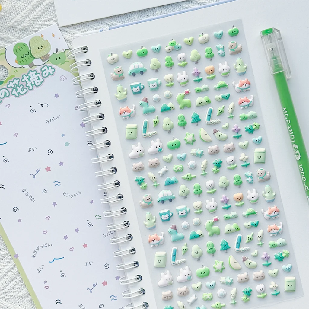 1개/4개 3D 미니 귀여운 동물 폼 스티커 사랑스러운 하트 포함 DIY 공예 장 접착 데칼 휴대폰 케이스 앨범용