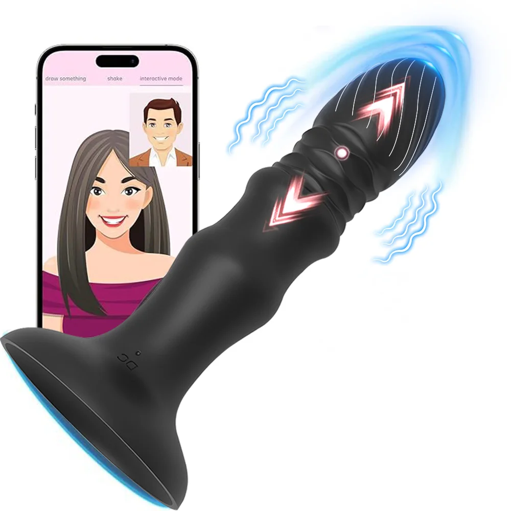 Stoß Butt Plug Sex Spielzeug APP Fernbedienung Vibrierende Prostata-massagegerät Anal Vibrator Dildo für Männer Frauen Paar Vergnügen