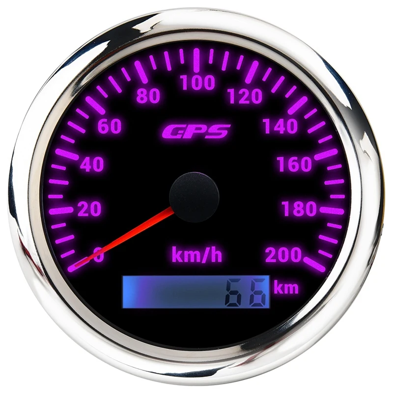 요트 보트용 GPS 해양 속도계, 백라이트 디지털 주행 거리계, 7 색, 85mm, 0-200 km/h