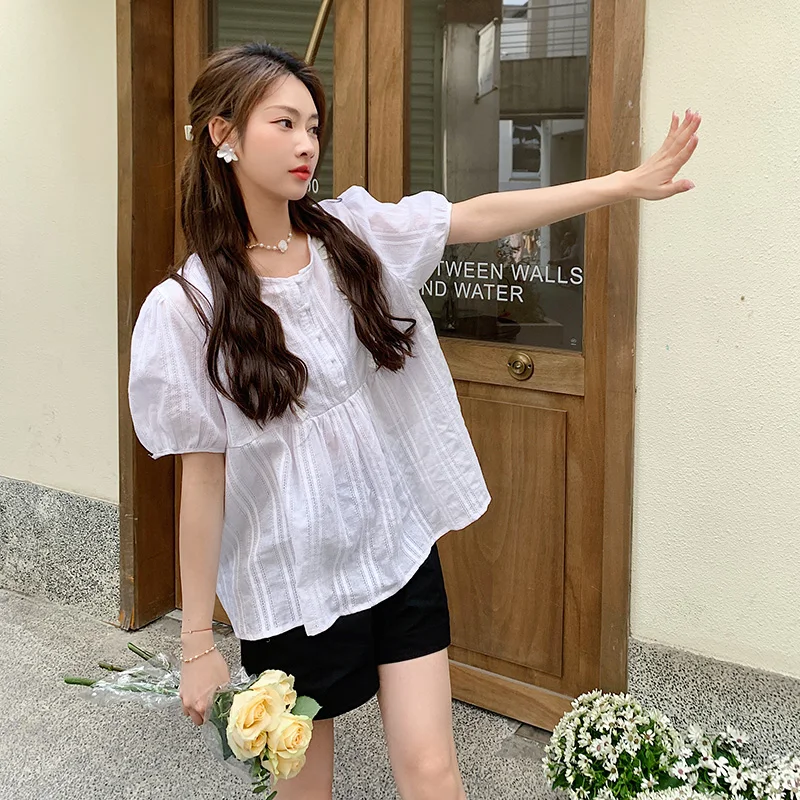 P74111# Pants Suit Loose Denim Tops Women Sets Summer Maternity 2 Pcs Clothing Set