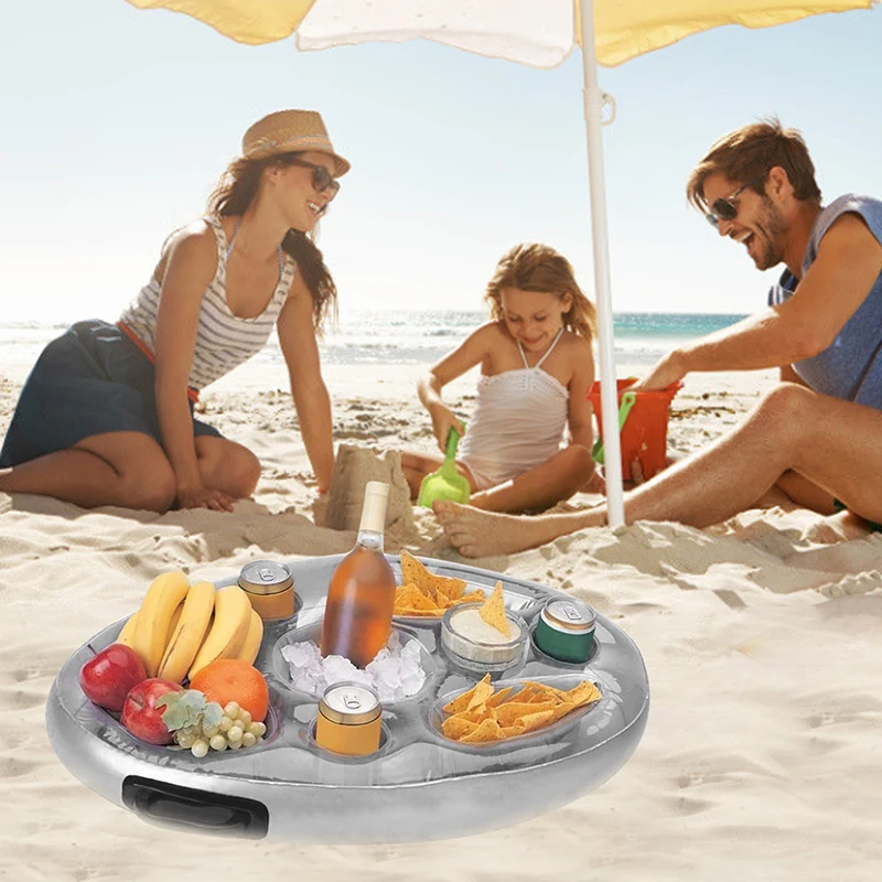 Summer Party Bucket Drinks Wine Cup Holder Inflatable Pool Float Beer Table Swimmin Pool Beach Drinking Cooler Bar Tray Outdoor inflatable pool float