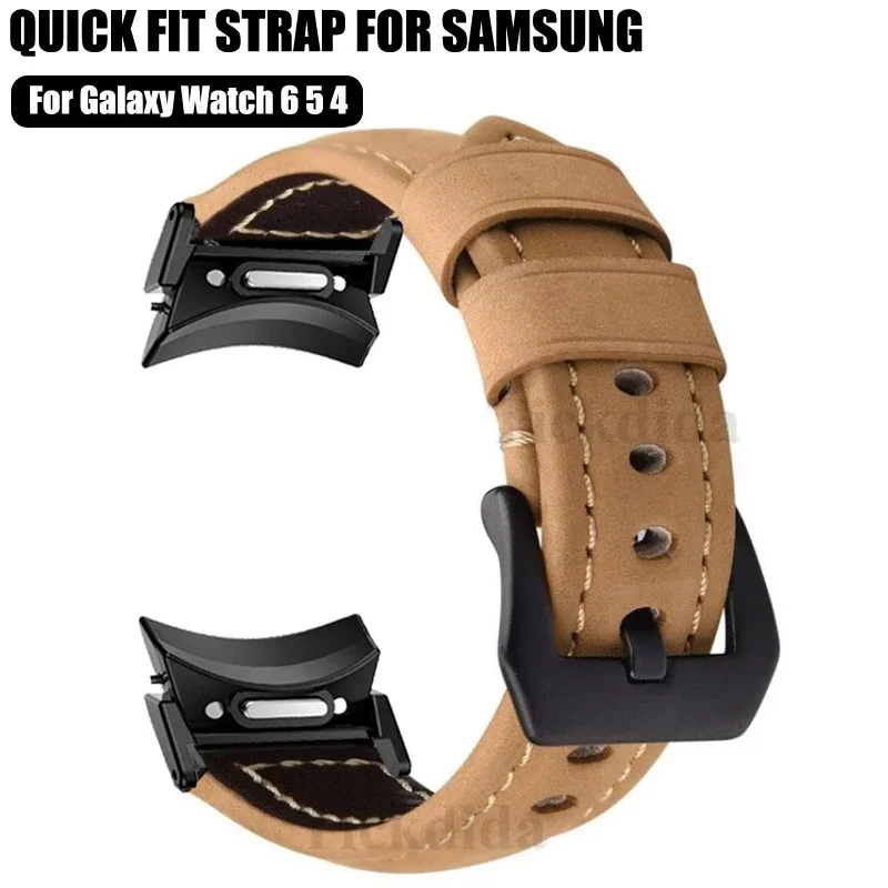 Leather Strap for Samsung Galaxy Watch 40mm 44mm Watch