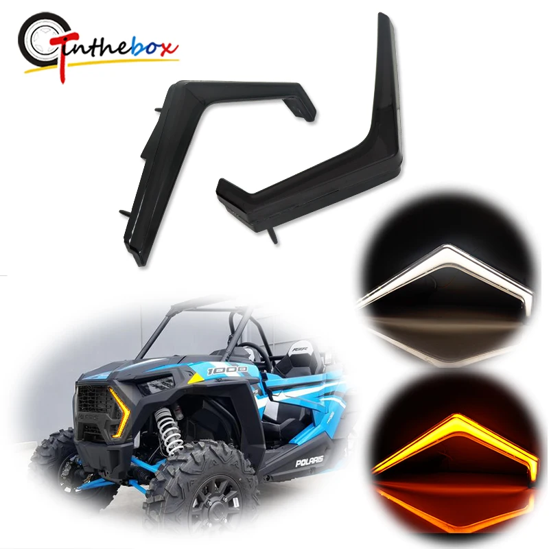 

Gtinthebox Dual Color LED UTV Front Fang Accent Lights Amber Signal Light & White DRL For Polaris RZR XP 4 TURBO / RZR XP 4 1000