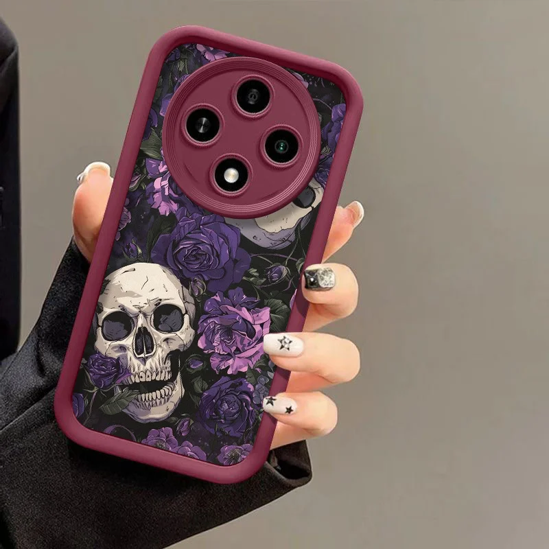 Rose Skull Horror Silicone Soft Phone Case Cover