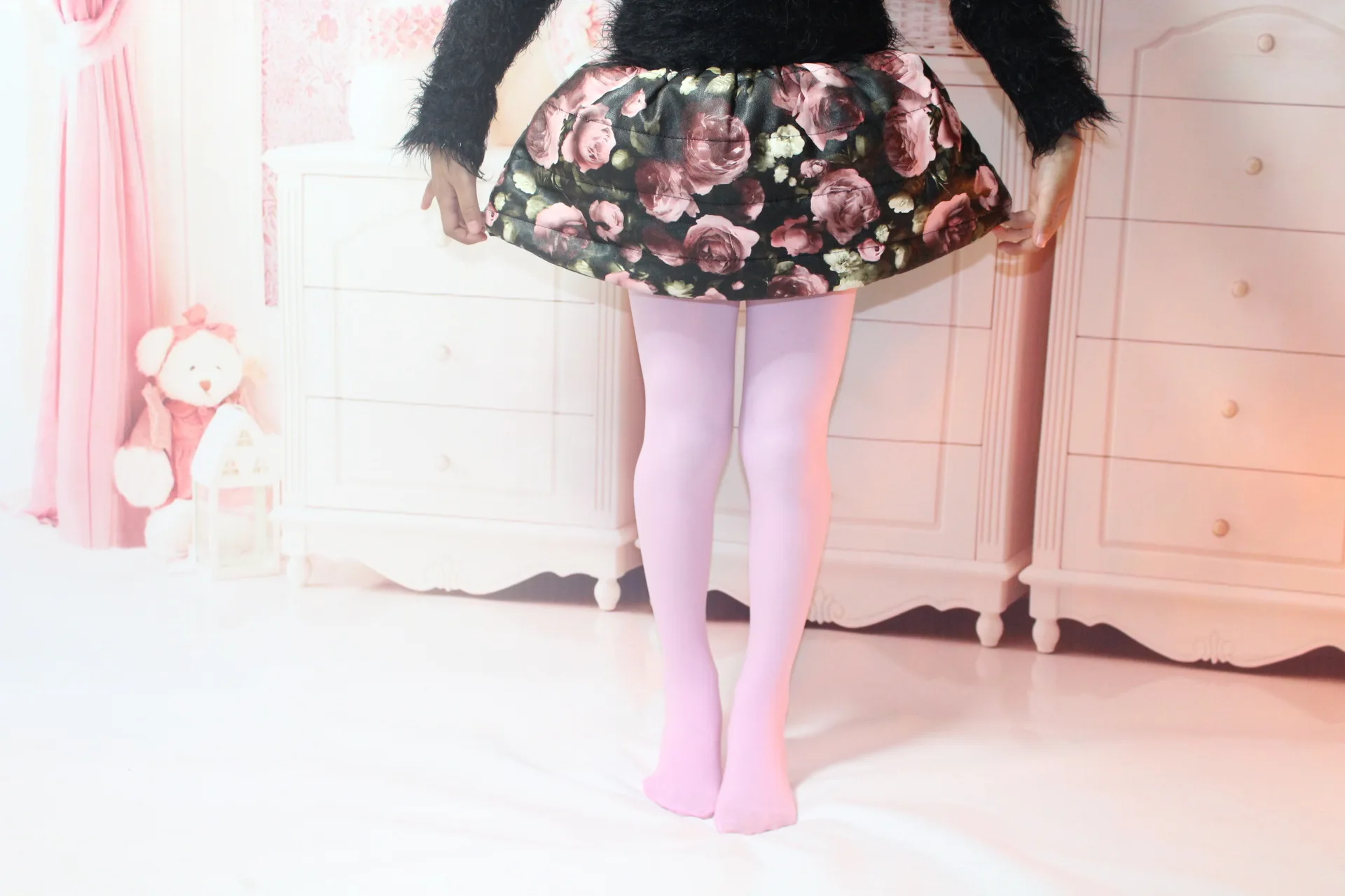 Girls Ballet Dance Tights for Kids 0-15Y Soft Velvet Pantyhose Fashion Solid Black White Stockings Baby Thin Section Tights