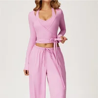 BIANHUI automne femmes Yoga 2/3 pièces ensemble séchage rapide beauté sangle arrière ensemble de sport décontracté course Fitness vêtements de sport en plein air 5