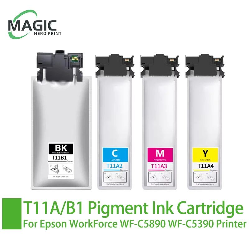 

South America T11A T11A1 T11B1 T11A2 T11A3 T11A4 Pigment Ink Cartridge With Chip For Epson WorkForce WF-C5890 WF-C5390 Printer