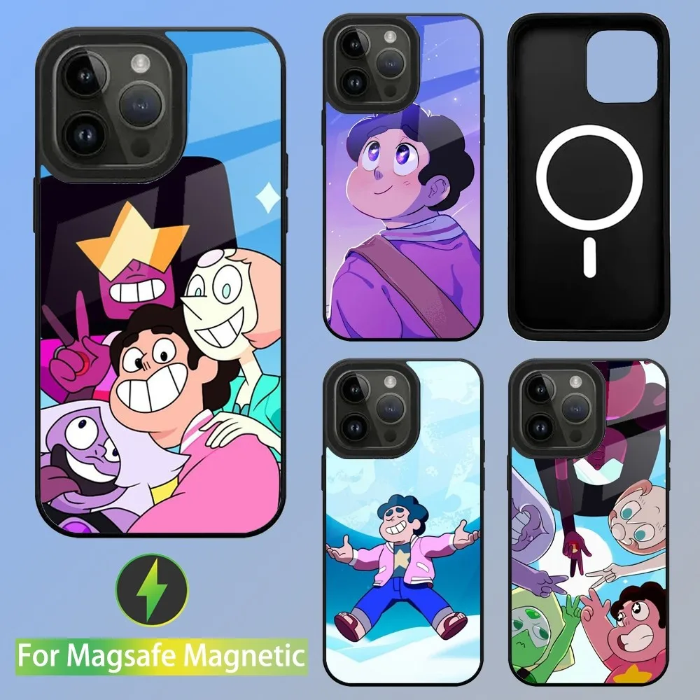 Steven Universe iPhone 16e Case - Black TPU Silicone Rubber, Shockproof & Stylish Protective Cover