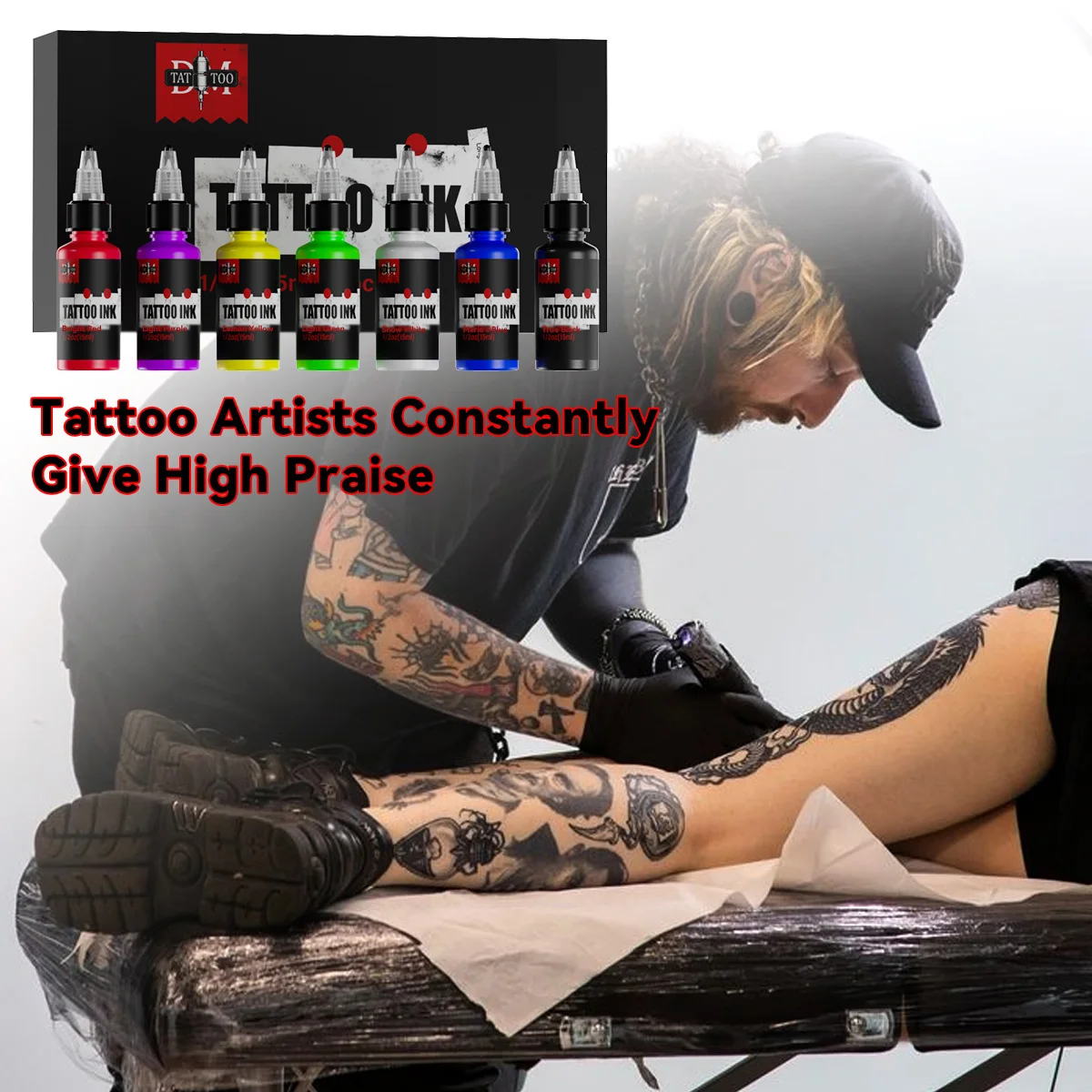 DM Tattoo Ink 7Color Set Pigment With Box Body Art Tattoo Kit Professional Beauty Paint Makeup Supplies Semi-permanent