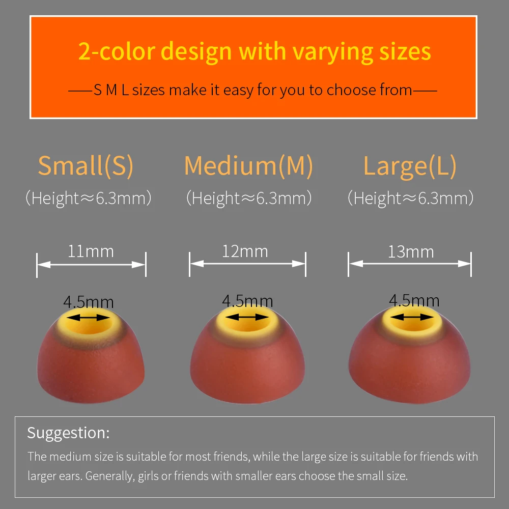 6Pcs for Xiaomi Air 2 Pro Memory Foam Ear Tips TWS Eartips for Freebuds/B&O H3 E4 E8/Sennheiser IE80 Earbuds Tips