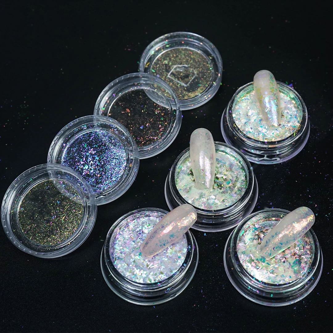 

Nail Glitter Art Powder Flakes Aurora Nail Art Decoracion Reflective glitters Sequin Bright Nails Accessories All for Manicure