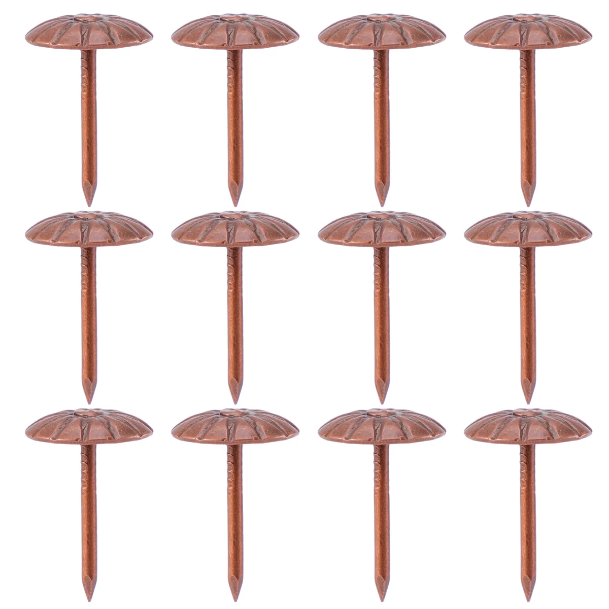 

500pcs Upholstery Tacks Thumb Tacks Wood Metal Nails for Sofa Carpet Deck Chairs Furniture, Brown