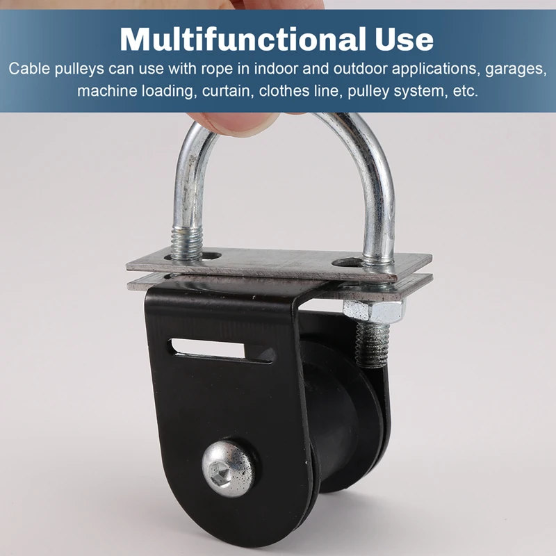 Lifting Rope Pulley Bearing Block Pulley Wheel Portable Heavy Duty Mute Roller DIY Gym Exercise Equipment 6