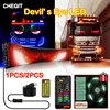 GRB LED Matrix Pixel Panel Devil's Eyes Car Logo APP Night Light DIY Programmable Flexible LED Display for Car Truck Accessory 1