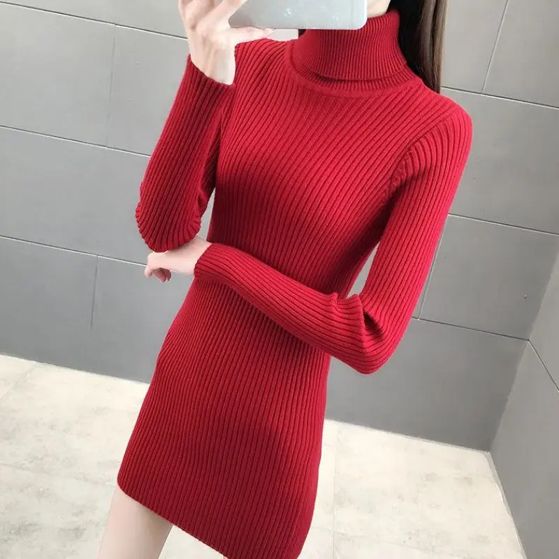 

Knitted Woman Dress Turtleneck Short Clothes Extreme Mini Red Crochet Bodycon Dresses for Women Black Cotton Knit Vintage Y2k