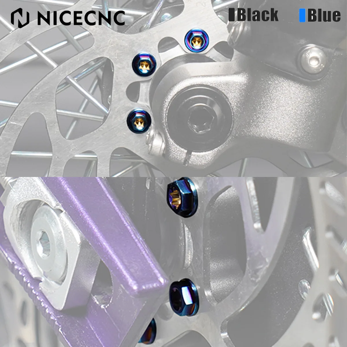 NICECNC Für 2025 2024 2023 Surron Light Bee X S L1E Surron Ebike M5X10 M6X13 Vorne Hinten Bremsscheibe Pad Schraube Kit Titan Bolzen