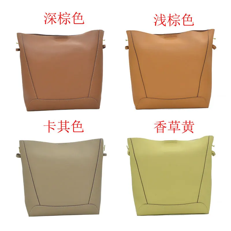 Genuine leather large capacity soft leather bucket bag fashionable tote bag  crossbody girl shoulder bag - AliExpress