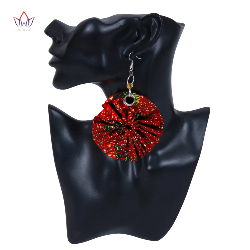 

BRW 2023 Fabric Flower African Earrings Oversize Earrings Handmade Earrings African Ankara Jewelry African Print Earrings WYA151