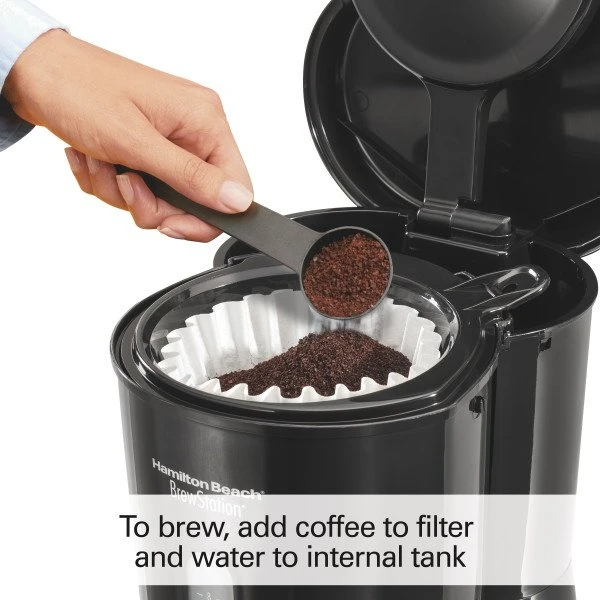 Brew Station 10 Cup Coffee Maker, Black, 47380 Milk steam frother