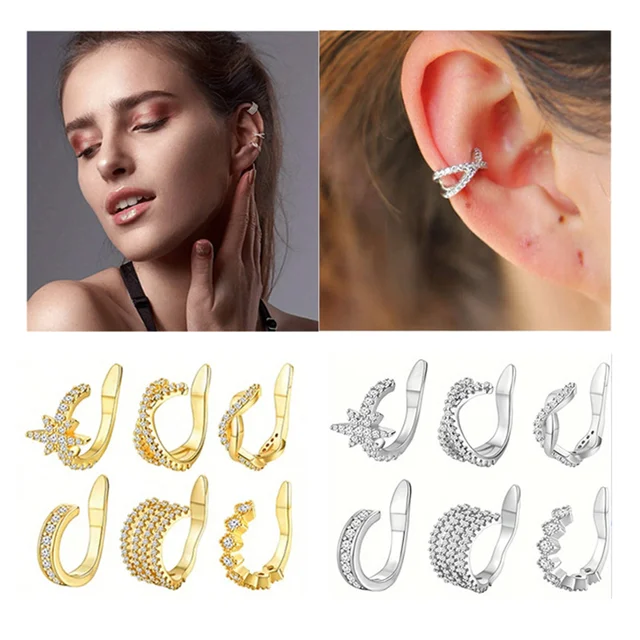 pendiente Huggie hipoalergénico para mujeres y hombres, Clip de