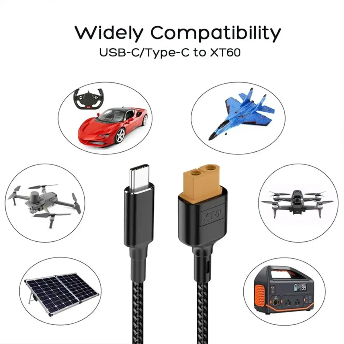 L77A USB-C Type-C 충전 케이블 PD 100W 20V/5A 도구 키트용 충전 케이블 M7 M6 M6D M8S 충전기, 태양광 패널.