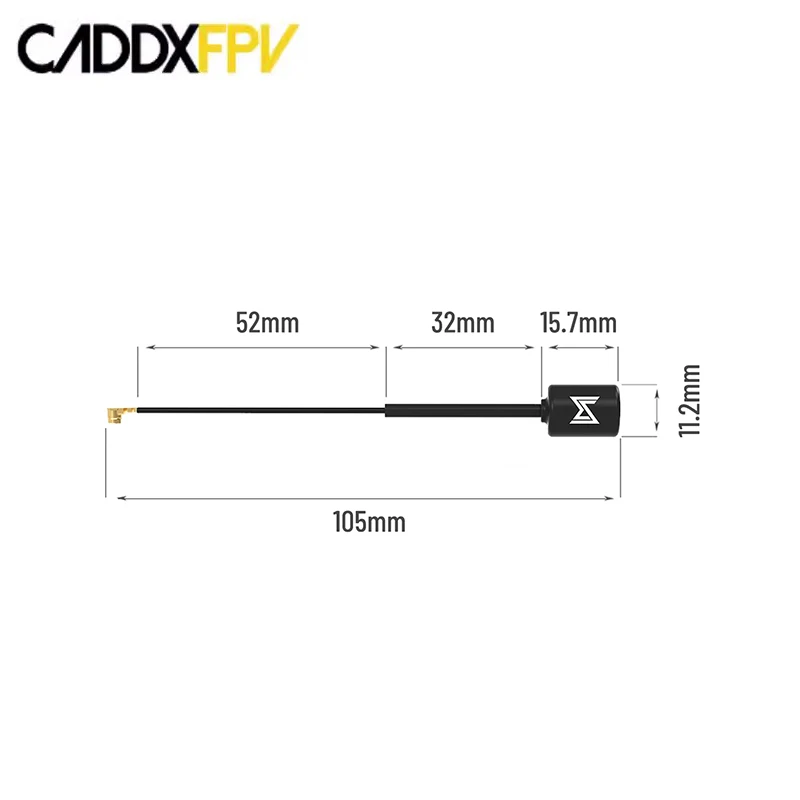 Lot de 2 antennes CADDX Polar Vista VTX 5.8G 105MM IPEX pour FPV