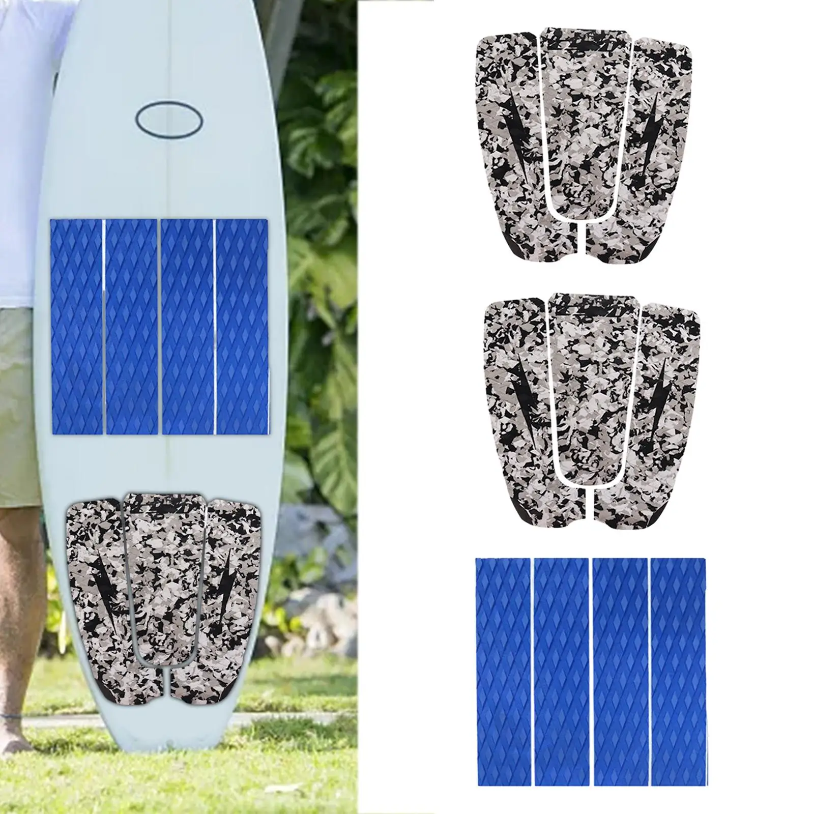 Surfboard Traction Pads, EVA Surf Skimboard Deck Traction Pads, Non-Slip Board