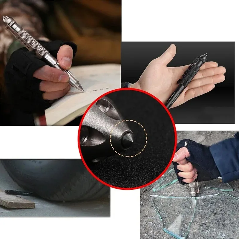 Tactical Pen Portable Tactical Pen Self Defense Pen Aviation Aluminum Emergency Glass Breaker Security Protection Survival EDC Multitool