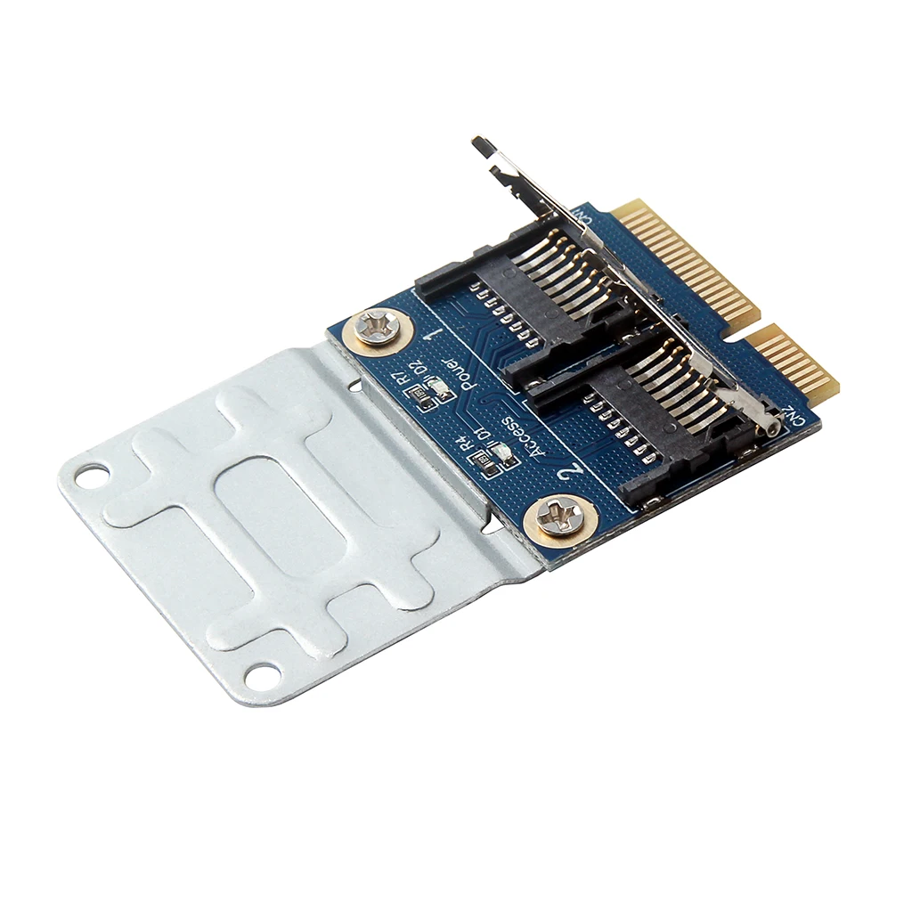 Mini Pci-E Adapter SSD HDD For Laptop Dual Micro- SD SDHC SDXC