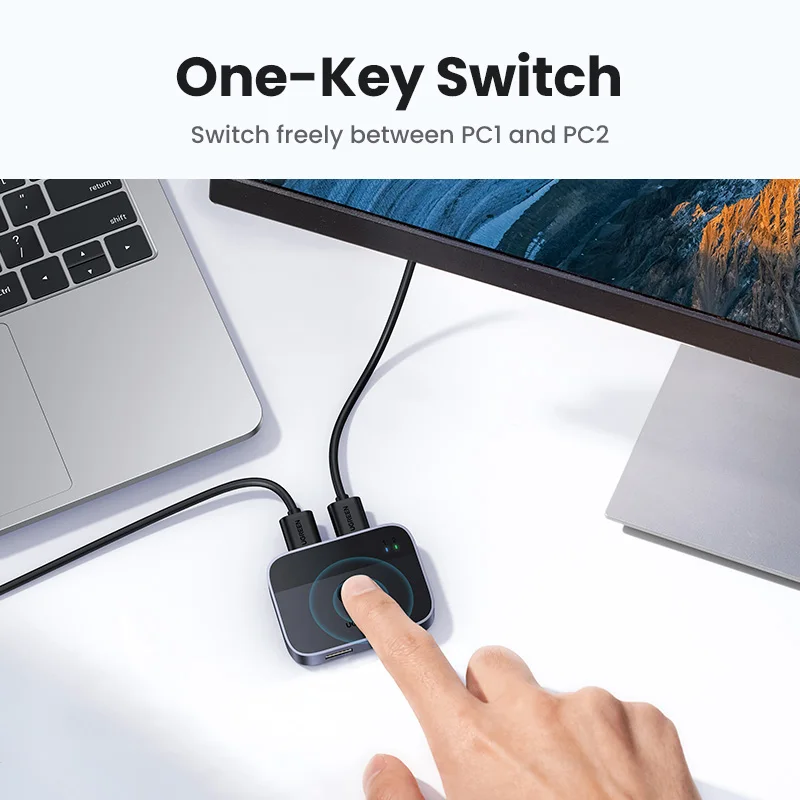 UGREEN USB A 스위치, PC 키보드 마우스 프린터용 USB 3.0 스위처, 2 개 장치 공유, 5Gbps