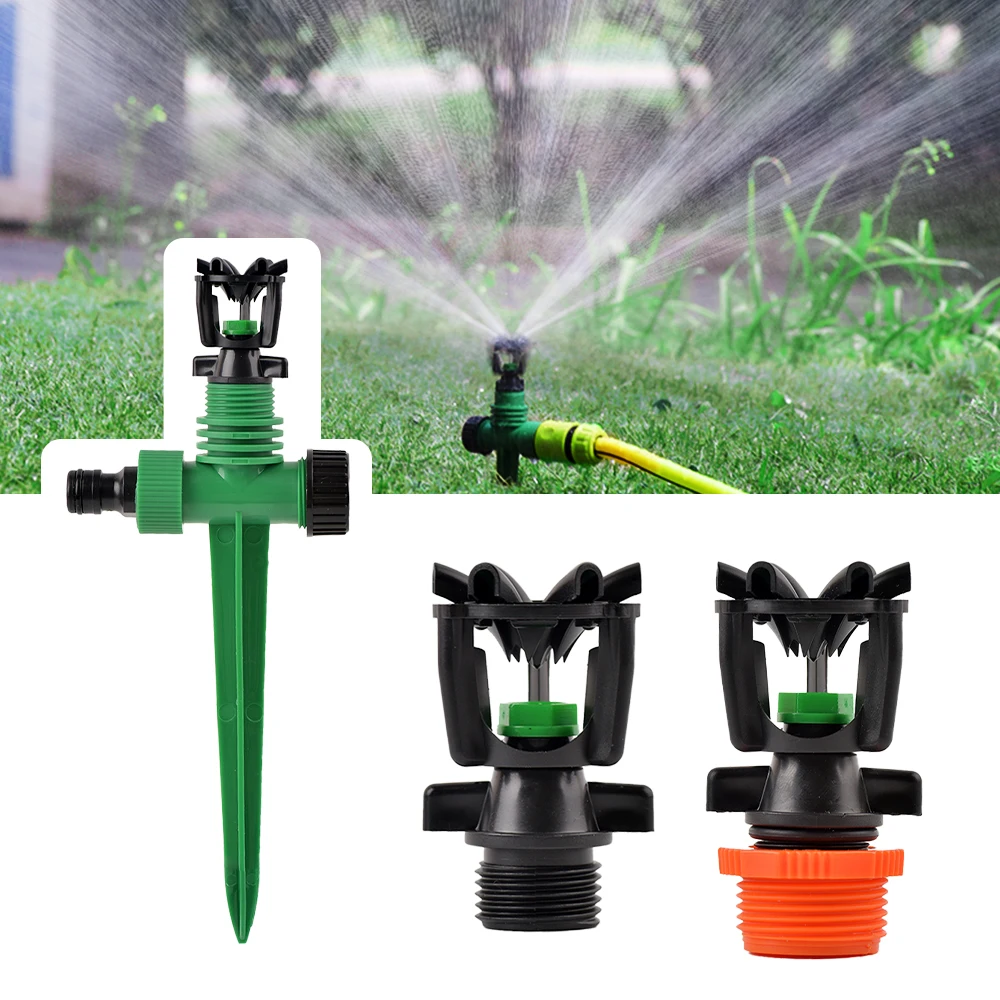 

1/2" 3/4" Male Thread Automatic Rotating Sprinkler Scattering Nozzle 360 Degree for Garden Lawn Vegetable Planting Sprinklers