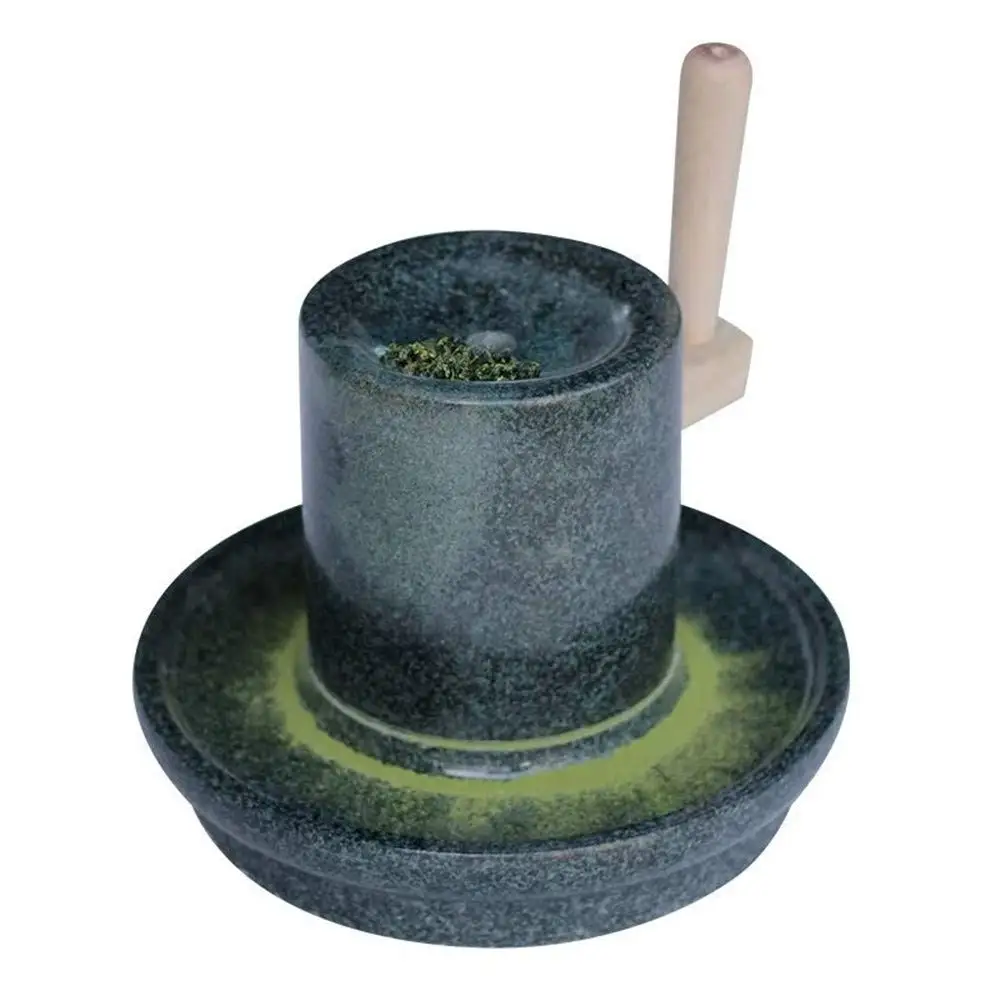 

Free shipping Natural Smooth Bluestone Manual Hand Crank Tea Grinder Dedicated Tea Mill