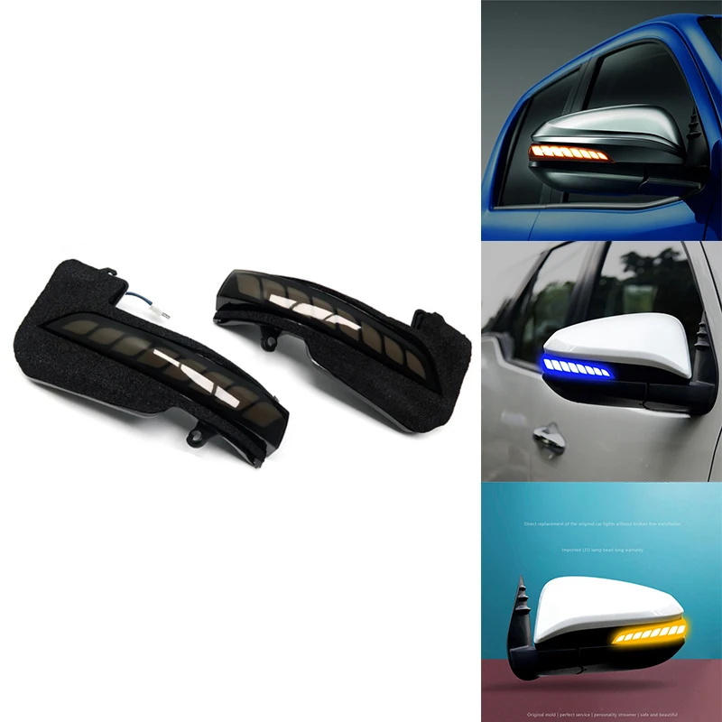 

LED Dynamic Turn Signal Side Rearview Mirror Indicator Blinker Light For Toyota Fortuner Hilux Innova 2016+