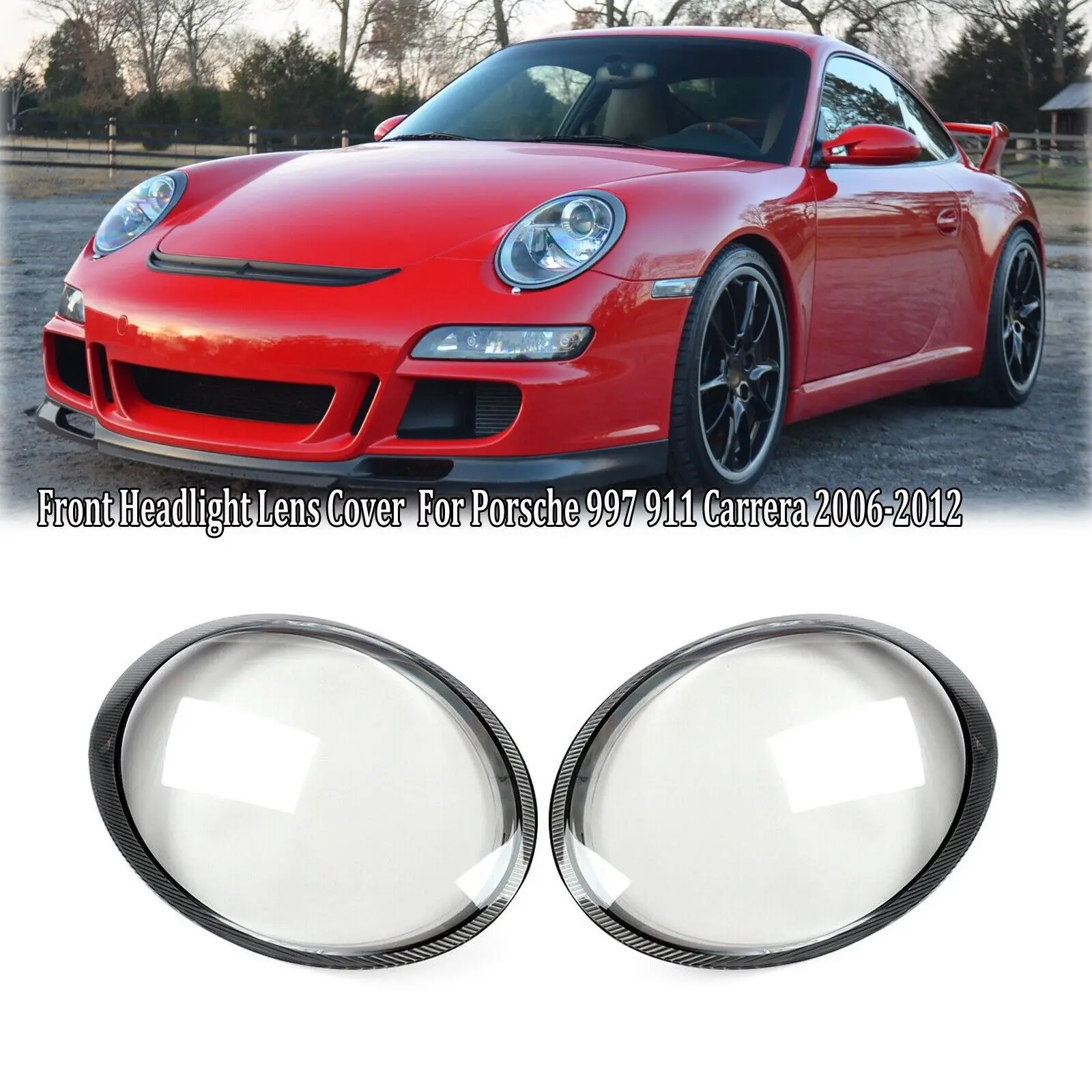 

1 шт. или пара автомобильных аксессуаров, накладка на объектив автомобильной фары, сменная крышка, накладка на фару для Porsche 997 911 06-12