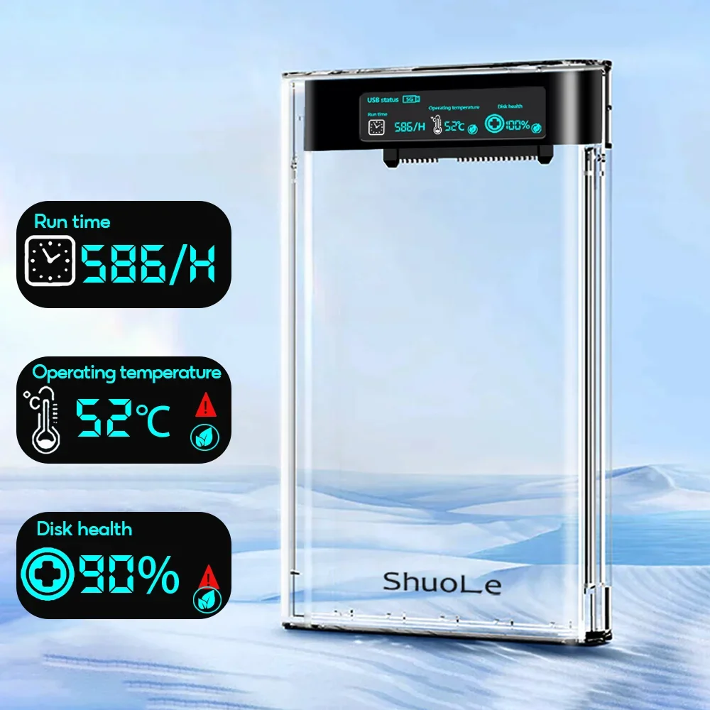 Transparent 2.5 Smart Display HDD Enclosure with USB 3.0 Connectivity