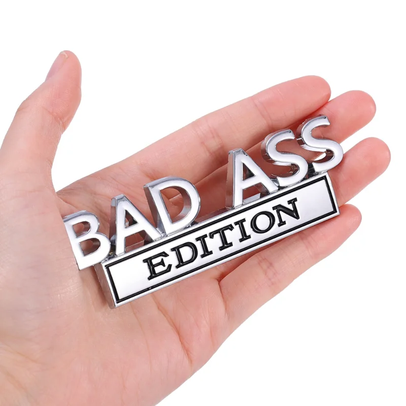 3D 메탈 BAD ASS 에디션 엠블럼 자동차 스티커, 범퍼 프론트 그릴, 테일 오토바이 SUV 트럭, 범용 장식 스티커