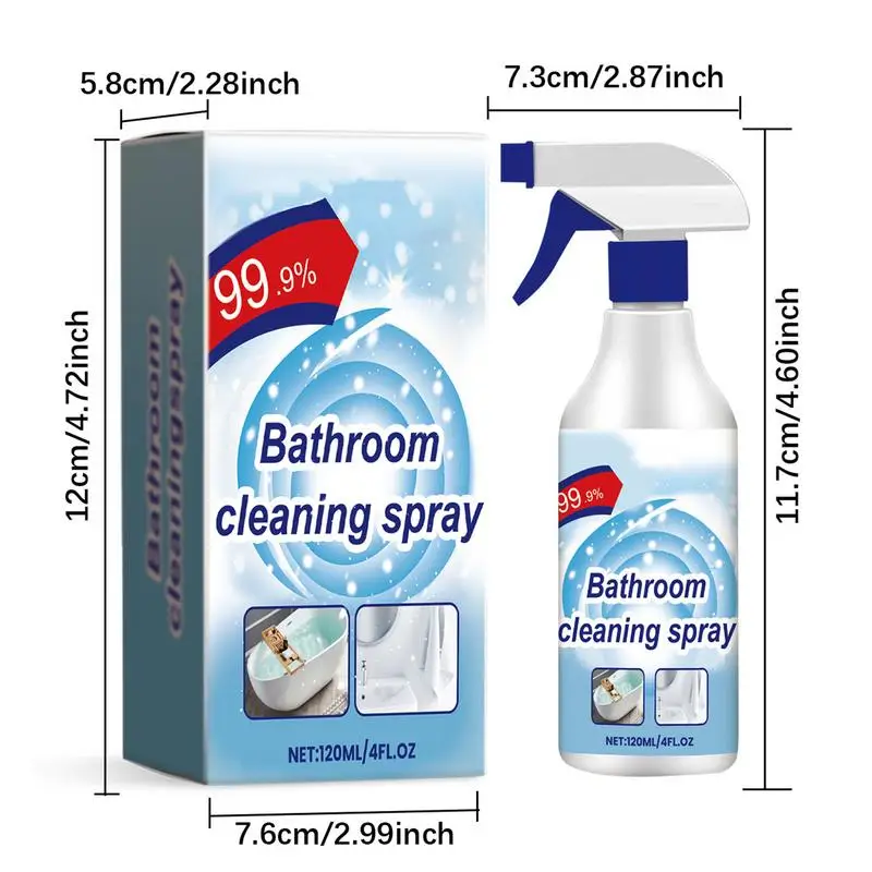 Shower Cleaning Spray 120ml Multifunctional Fresh Clean Fast Action Spray Cleaner Bathroom Stain Remover Powerful Cleaning Tool