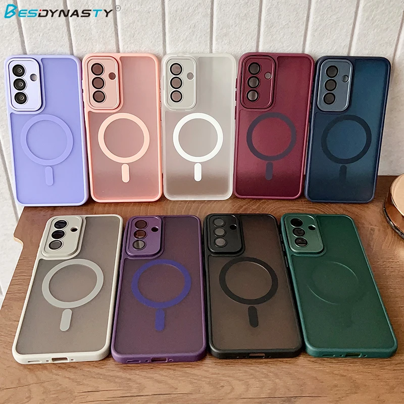 Luxury Matte Magnetic Wireless Charging Case with MagSafe-Compatible Hard Cover