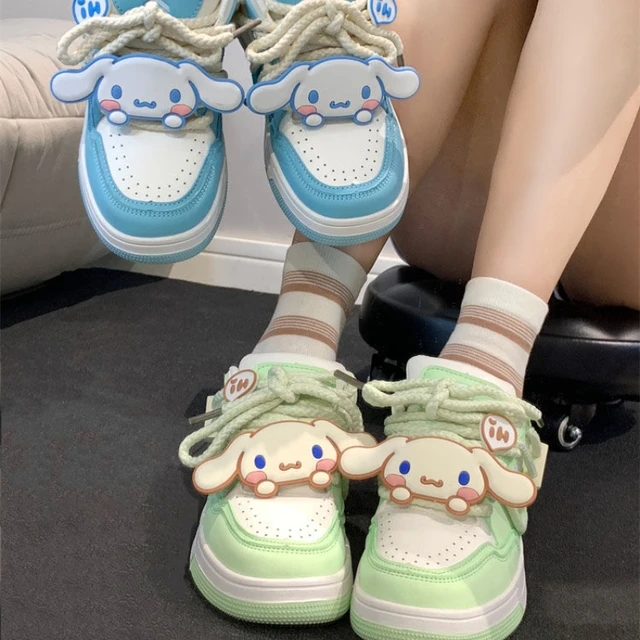 Sanrio Cinnamoroll Board Shoe Ins Anime Kawaii High-Top Outdoor Breathable Mesh Thick-Soled Casual Loose Shoe Plush Toy New Girl - AliExpress