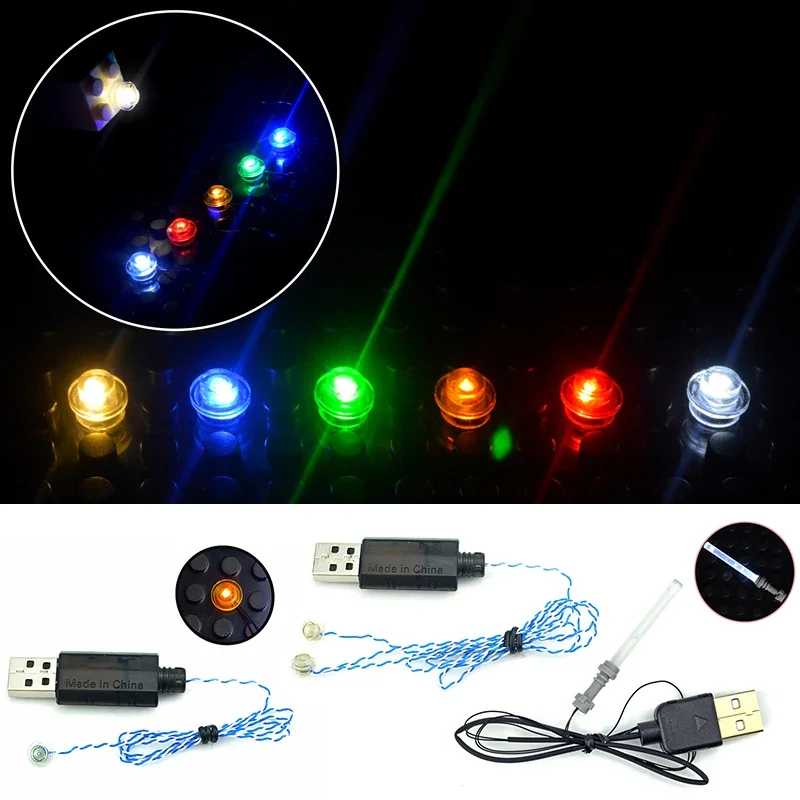 도시 LED 라이트세이버 USB 램프, 창의적인 빌딩 블록, 브릭 포트 허브 가로등 키트, 발광 액세서리, 교육용 장난감