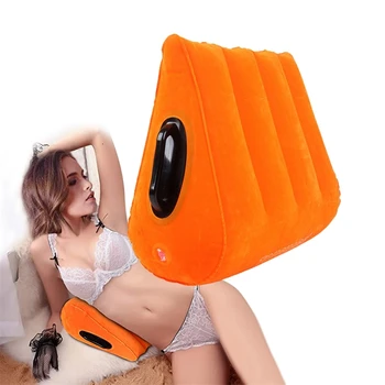 TOUGHAGE Sex Furniture Portable Inflatable Pillow Love Position Cushion Adult Games PVC Flocking Back Support Pad Wedge Pad 4