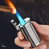 Triple Torch Butane Gas Turbine Jet Lighter Cigar Drilling Metal Outdoor Windproof Cigarette Camping Kitchen Man Gift Lighter 1