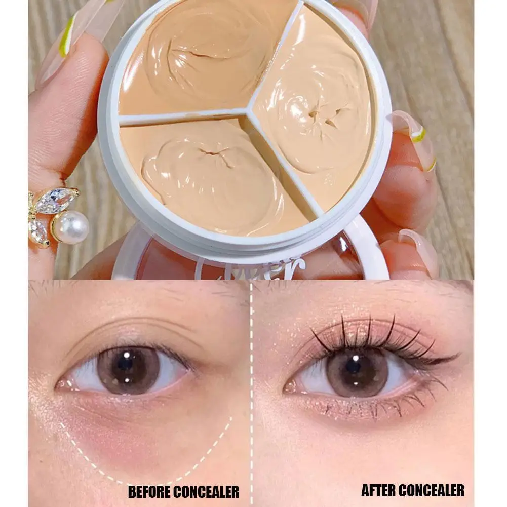 3-Color Waterproof Concealer Covers Acne Marks Dark Circles Long-lasting Foundation Cream Concealer Palette makeup concealer waterproof concealer face concealer concealer palette
