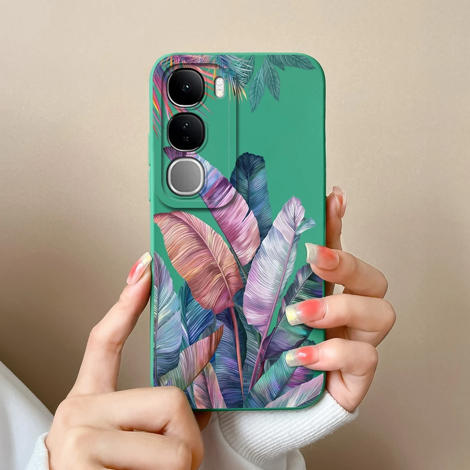 Colorful Floral Design Silicone Case with Lens Protection